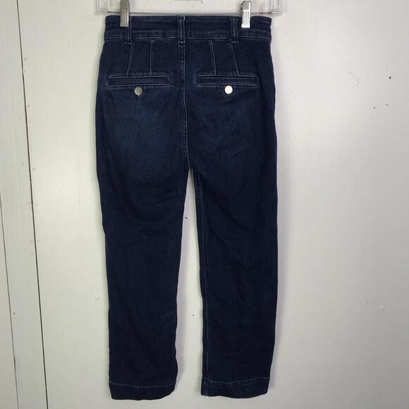 Maeve Jeans Womens 25 Straight Leg Cropped Dark Wash Sailor Pockets Mid Rise - Picture 2 of 10